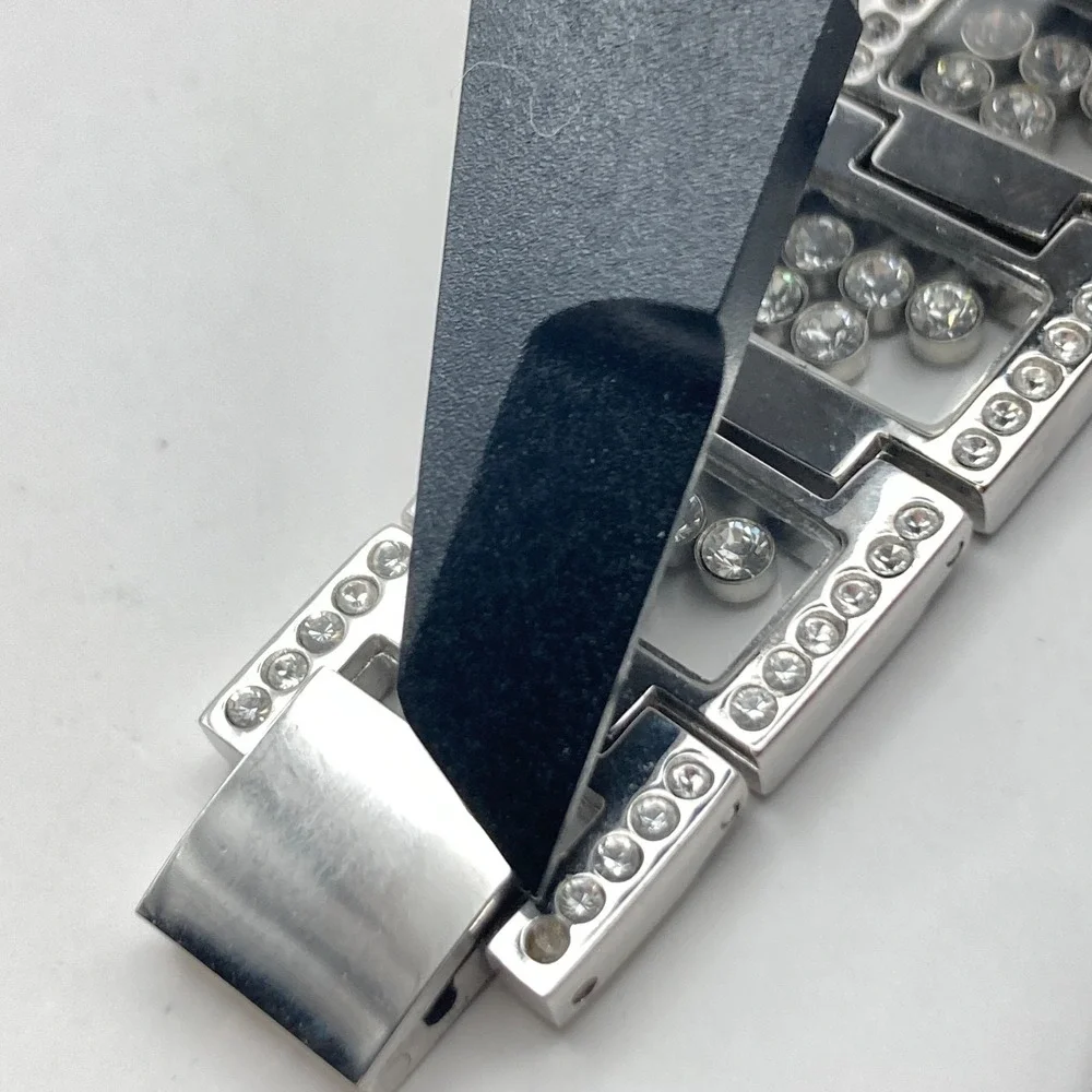 Victoria Wieck Women's Watch Silver Tone Floating Crystals New Battery 6.75